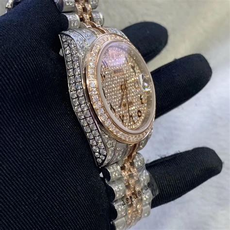 fake diamond watches samples|moissanite bust down watch.